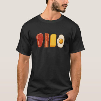 ケトジェニック・カーニボア・ダイエットのためのビーフ・ベーコン・バター＆エッグ Tシャツ