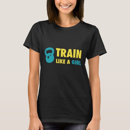 ケトルベルで女の子のように訓練する Tシャツ (正面)