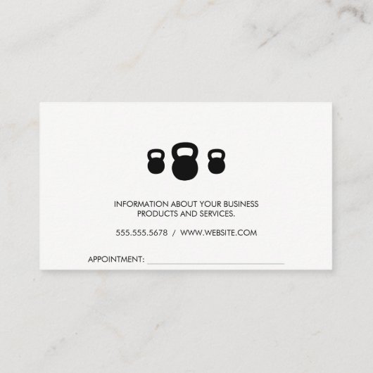 ケトルベルのアイコン |フィットネスコーチ 予約カード (裏面)