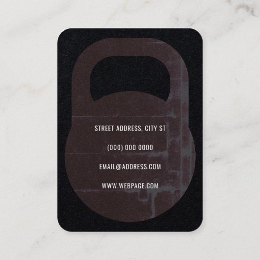 ケトルベルの形は田舎を覆う 名刺 (裏面)