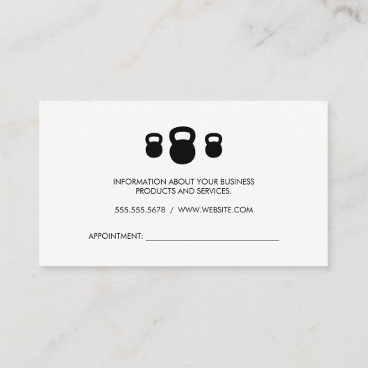 ケトルベルスプリンターフィットネスコーチアポイントメント 予約カード (裏面)