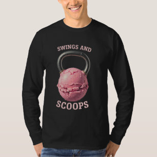 ケトルベルトレーニングジム体アイスクリームボールフィットネス Tシャツ