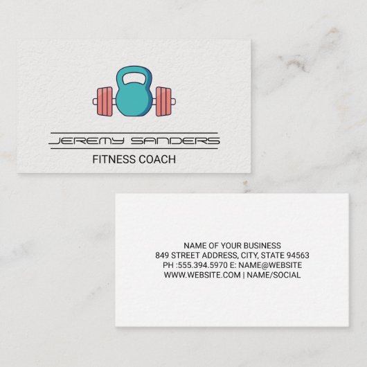 ケトルベルバーベルジムウェイト | フィットネストレーナー 名刺 (正面/裏面)