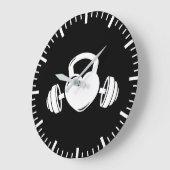 ケトルベルバーベルラブジムトレーニング やる気を起こさせる ラージ壁時計 (傾斜)