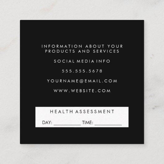 ケトルベルパーソナルトレーナーアポイントメント 予約カード (裏面)