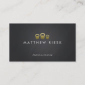 ケトルベルパーソナルトレーナーフィットネスブラック 名刺 (正面)