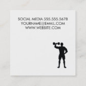 ケトルベルパーソナルトレーナーホワイトレザー スクエア名刺 (裏面)