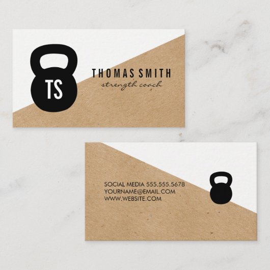 ケトルベルパーソナルトレーナー幾何学 名刺 (正面/裏面)
