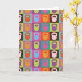 ケトルベルレトロパターン –  カード (黄色い花)