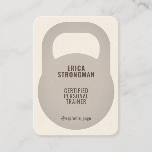 ケトルベル形カバークリーム 名刺 (正面)