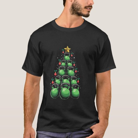 ケトルベル クリスマス ツリー Tシャツ (正面)