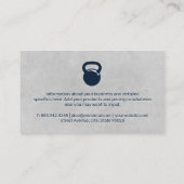 ケトルベル |グレーのテクスチャの背景 名刺 (裏面)