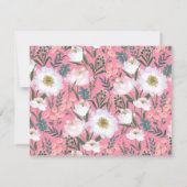 ケトル&ティーティンピンクフローラ文房具ノートカード ノートカード (裏面)