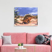 ケトロサウルス恐竜 – 3D 描写 キャンバスプリント (インサイチュ (リビング))