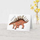 ケトロサウルス漫画イラストレーション カード (黄色い花)
