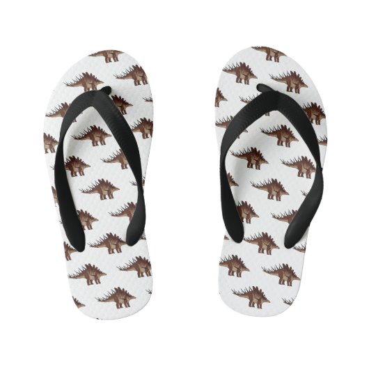 ケトロサウルス漫画イラストレーション キッズビーチサンダル (フットベッド)