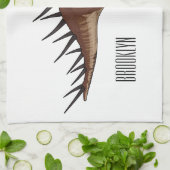 ケトロサウルス漫画イラストレーション キッチンタオル (折り畳み)