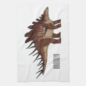 ケトロサウルス漫画イラストレーション キッチンタオル (縦)