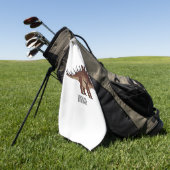 ケトロサウルス漫画イラストレーション ゴルフタオル (グリーン)