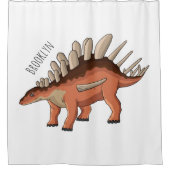 ケトロサウルス漫画イラストレーション シャワーカーテン (正面)