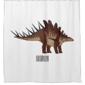 ケトロサウルス漫画イラストレーション シャワーカーテン (正面)