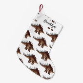 ケトロサウルス漫画イラストレーション スモールクリスマスストッキング (正面 (吊り時))
