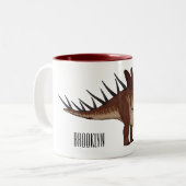 ケトロサウルス漫画イラストレーション ツートーンマグカップ (正面左)