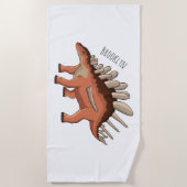 ケトロサウルス漫画イラストレーション ビーチタオル (正面)