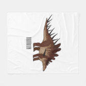 ケトロサウルス漫画イラストレーション フリースブランケット (正面(横))