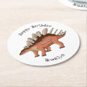 ケトロサウルス漫画イラストレーション ラウンドペーパーコースター (アングル)