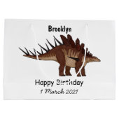 ケトロサウルス漫画イラストレーション ラージペーパーバッグ (裏面)