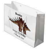 ケトロサウルス漫画イラストレーション ラージペーパーバッグ (正面アングル)