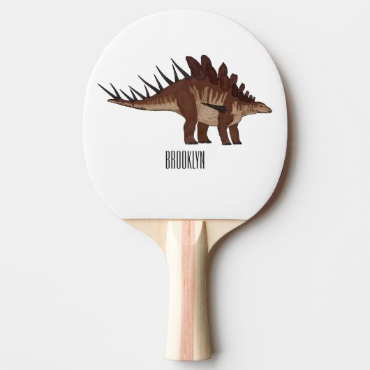 ケトロサウルス漫画イラストレーション 卓球ラケット (正面)