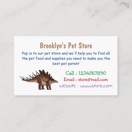 ケトロサウルス漫画イラストレーション 名刺 (正面)