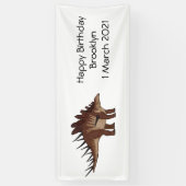 ケトロサウルス漫画イラストレーション 横断幕 (縦)