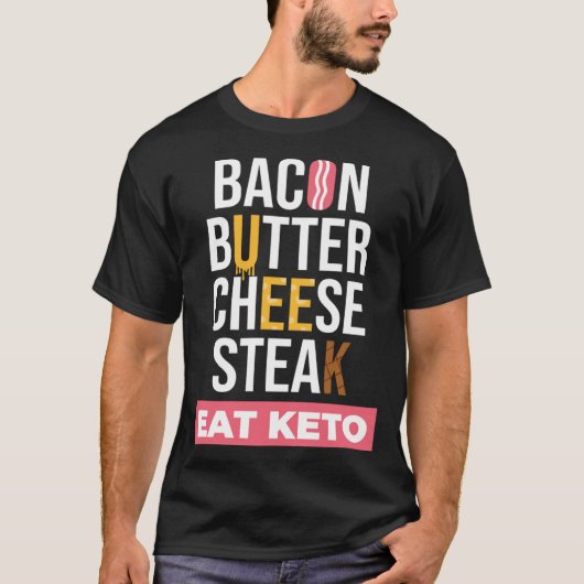 ケトI食べ減量健康食品ケト原性ダイエット Tシャツ (正面)