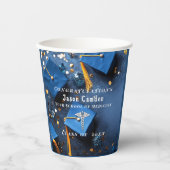 ケドゥケウス エレガント ゴールド コンフェッティ ネイビーブルー 紙コップ (正面)