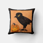 ケドキによるハロウィーンカラスとかぼちゃのネバーモア クッション (裏面)