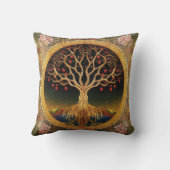 ケドキフローラ刺繍による生活の木 クッション (裏面)