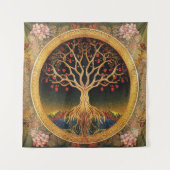 ケドキフローラ刺繍による生活の木 タペストリー (正面)