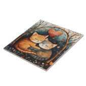 ケドルズスナグルズと子猫ラブイラストレーションアート タイル (側面)