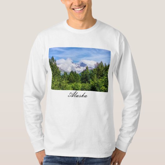 ケナイフィヨルドスノウイ山長袖Tシャツ Tシャツ (正面)