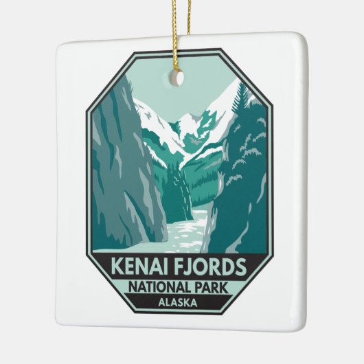 ケナイフィヨルド国立公園アラスカヴィンテージ セラミックオーナメント (左)