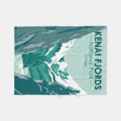 ケナイフィヨルド国立公園アラスカヴィンテージ フリースブランケット (正面(横))