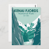 ケナイフィヨルド国立公園アラスカヴィンテージ ポストカード (正面/裏面)