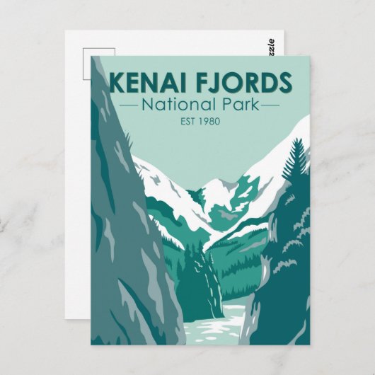 ケナイフィヨルド国立公園アラスカヴィンテージ ポストカード (正面/裏面)