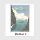 ケナイフィヨルド国立公園イラストレーショントラベルアート シール (シート)