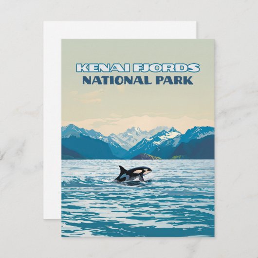 ケナイフィヨルド国立公園オルカアラスカカード (正面/裏面)