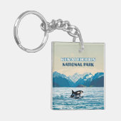 ケナイフィヨルド国立公園オルカアラスカヴィンテージ キーホルダー (正面左)