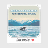 ケナイフィヨルド国立公園オルカアラスカヴィンテージ シール (シート)